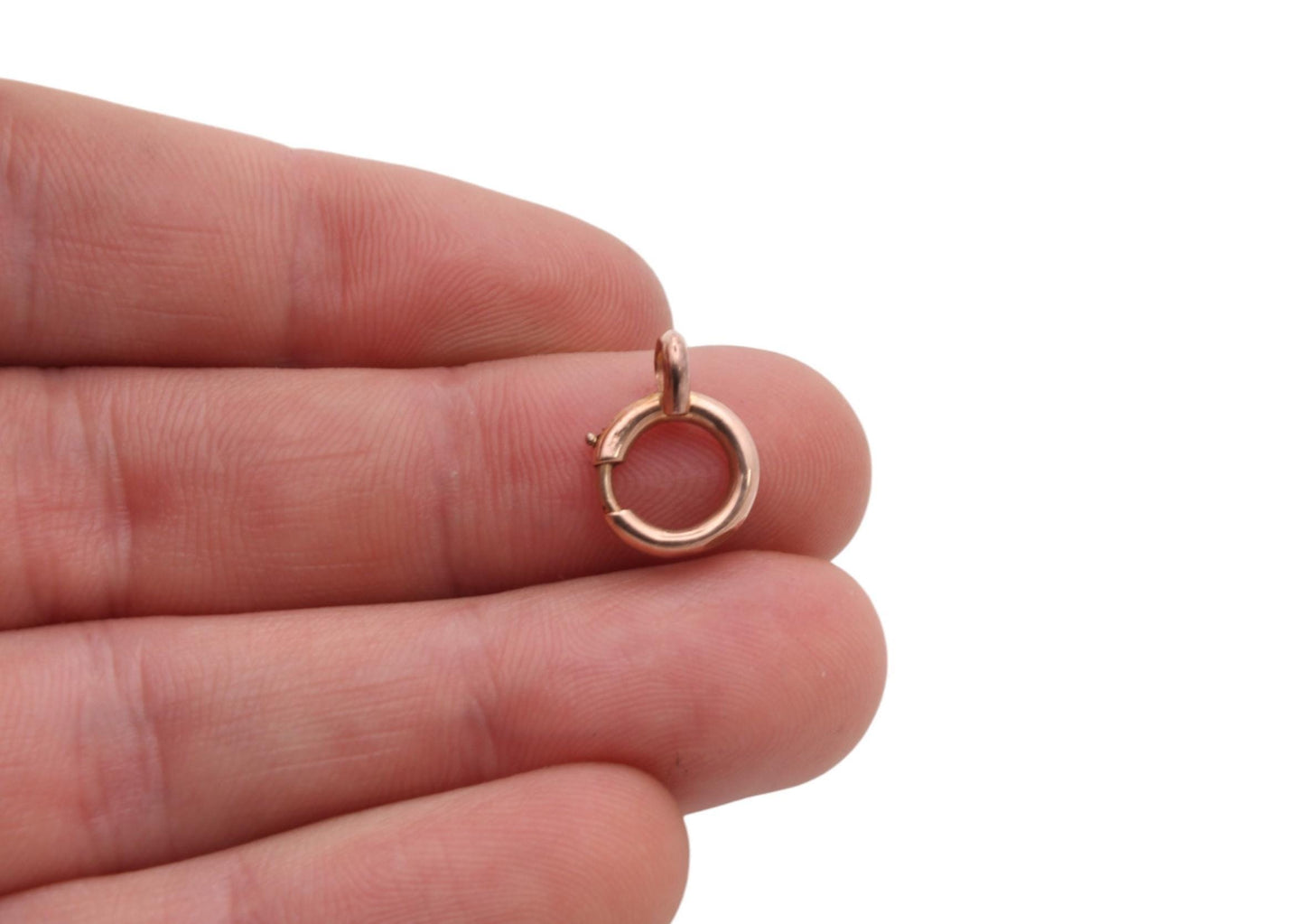 Antique 9ct Rose Gold Bolt Clasp, Spring Jump Ring