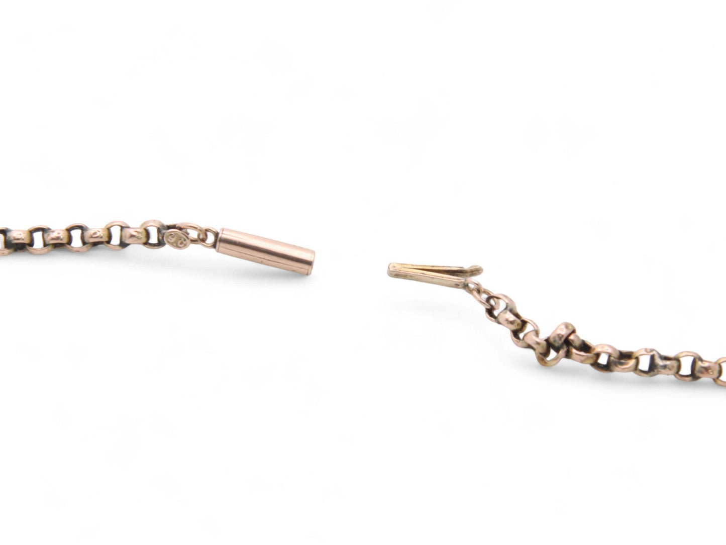 Antique 9ct Gold Belcher Link Necklace, 17"