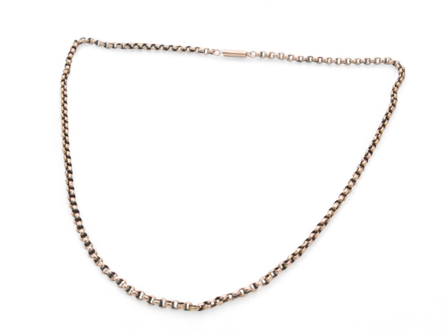 Antique 9ct Gold Belcher Link Necklace, 17"