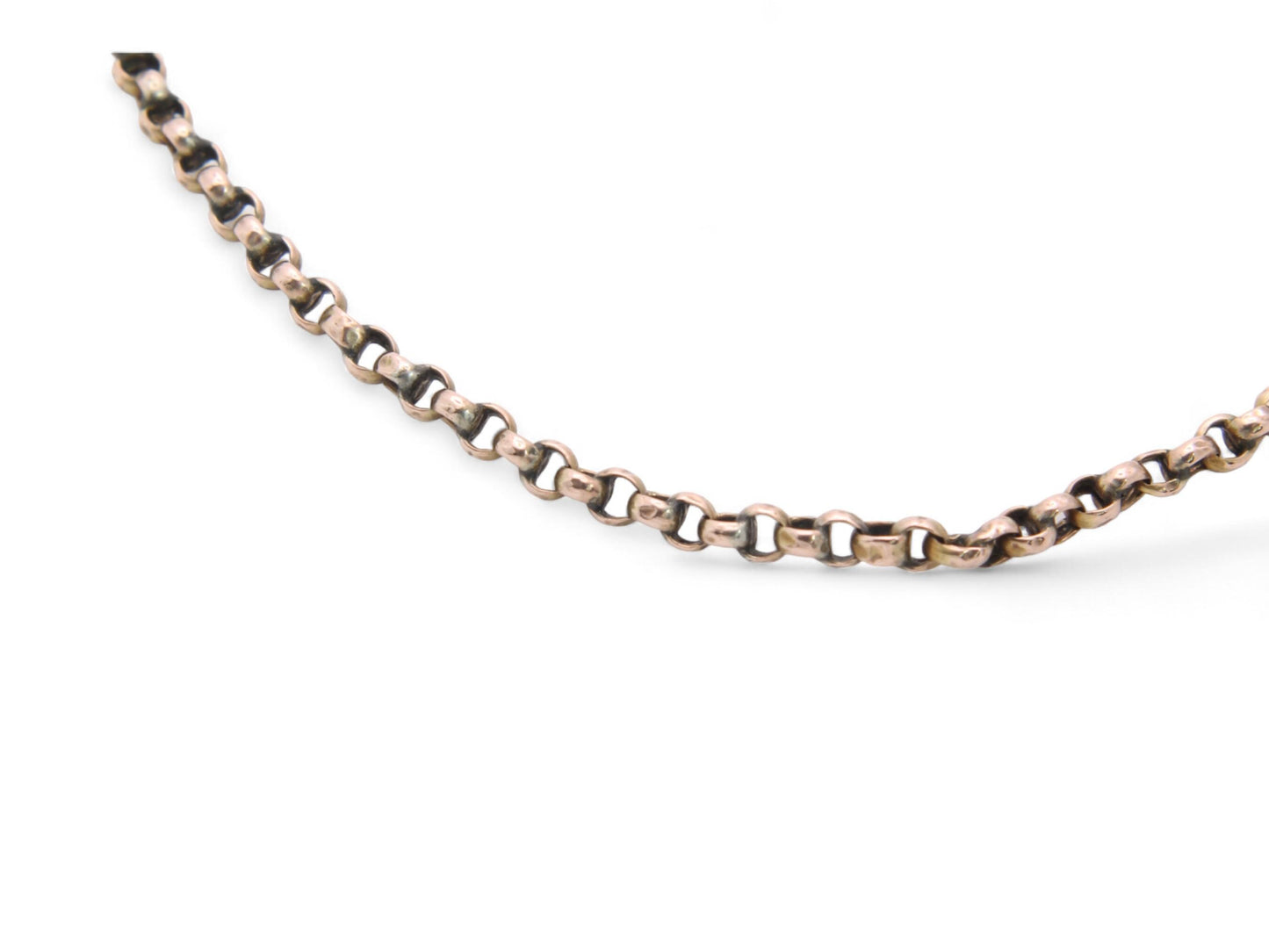 Antique 9ct Gold Belcher Link Necklace, 17"