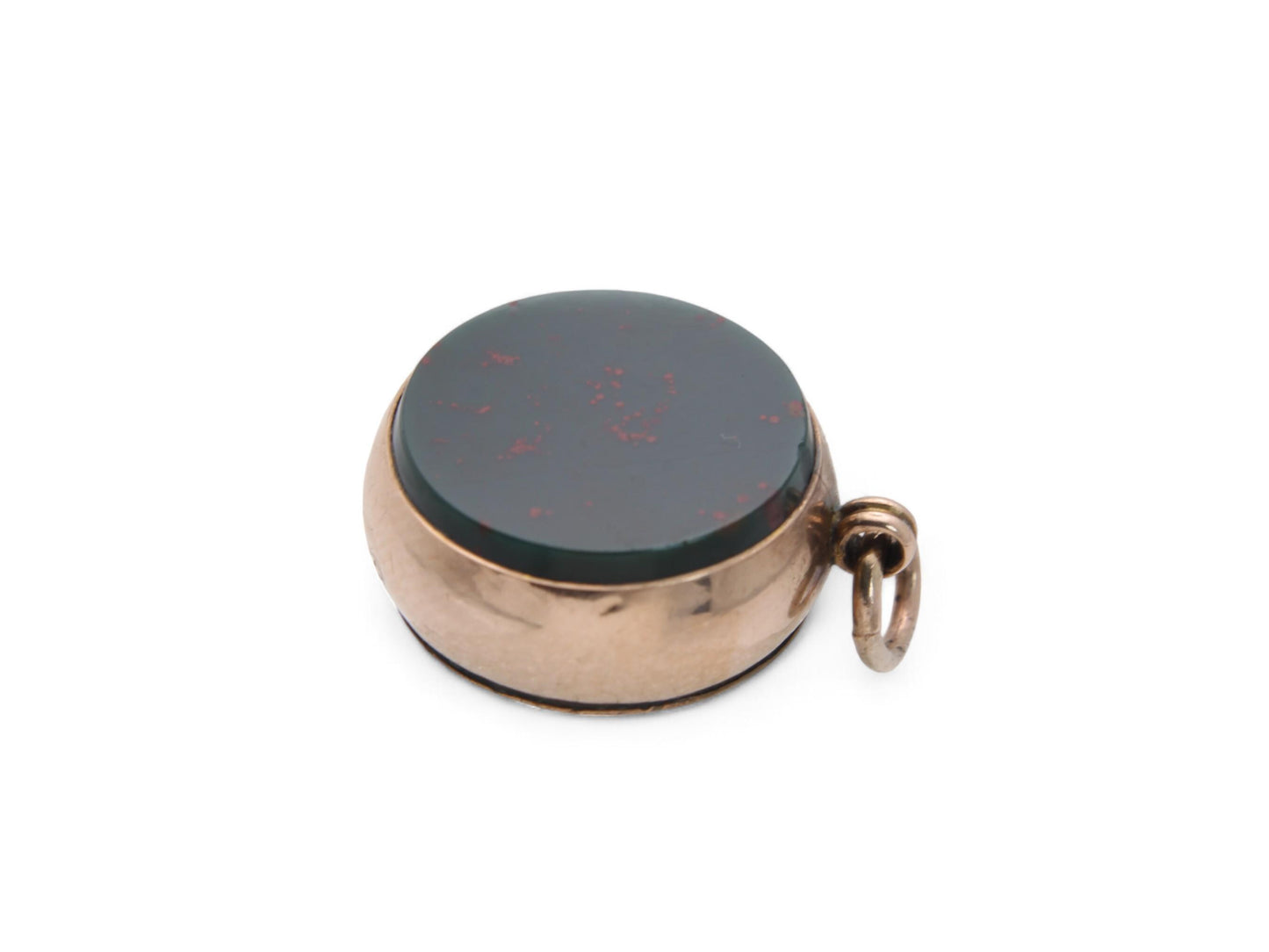 Antique 9ct Gold Bloodstone Compass Pendant Fob