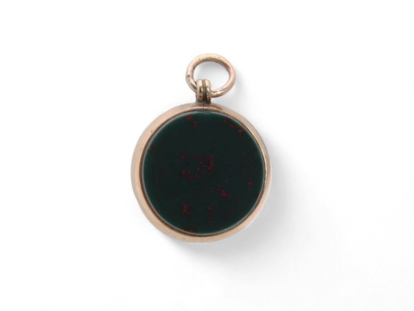 Antique 9ct Gold Bloodstone Compass Pendant Fob
