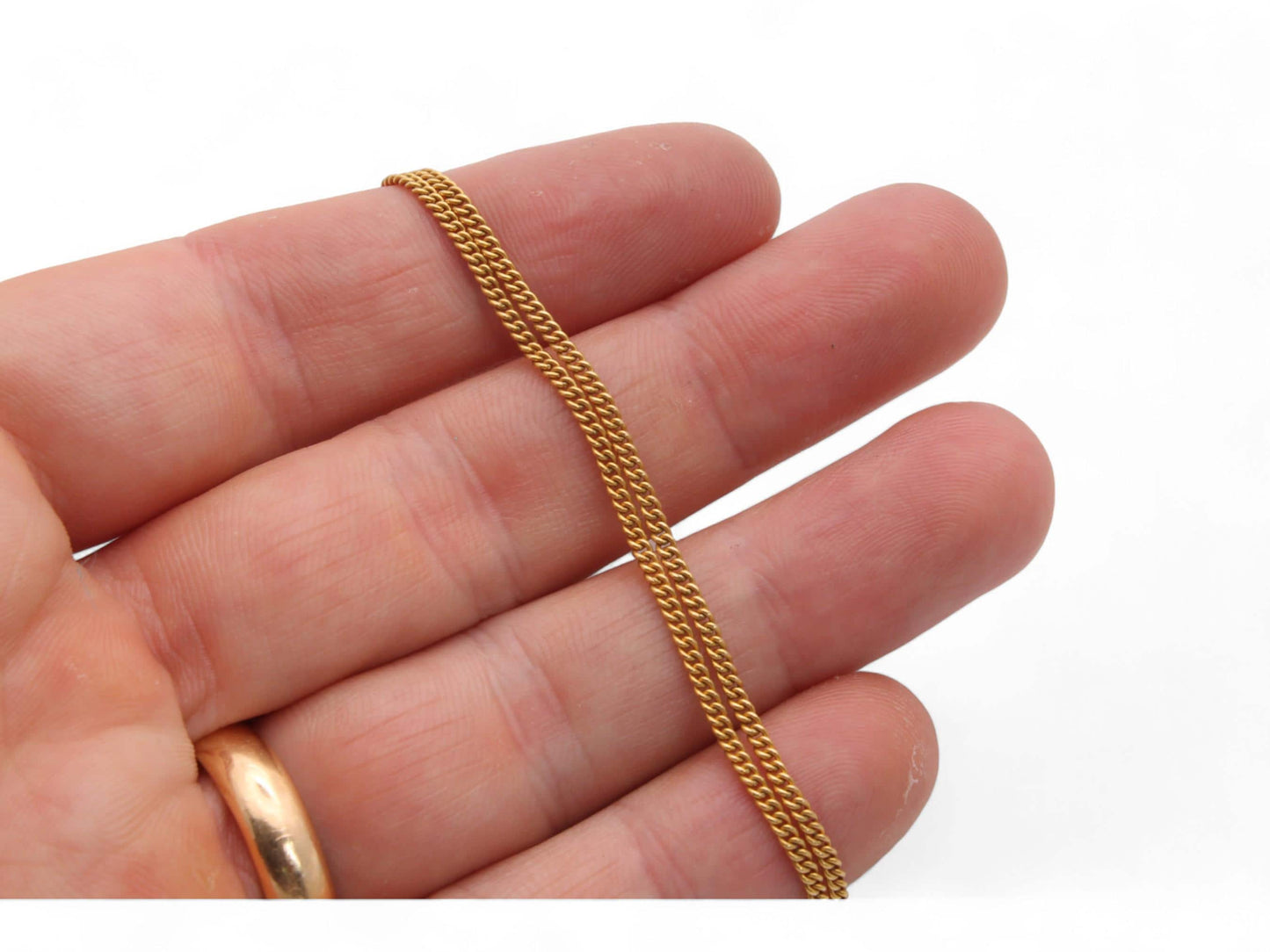 Antique 9ct Yellow Gold Curb Link Necklace