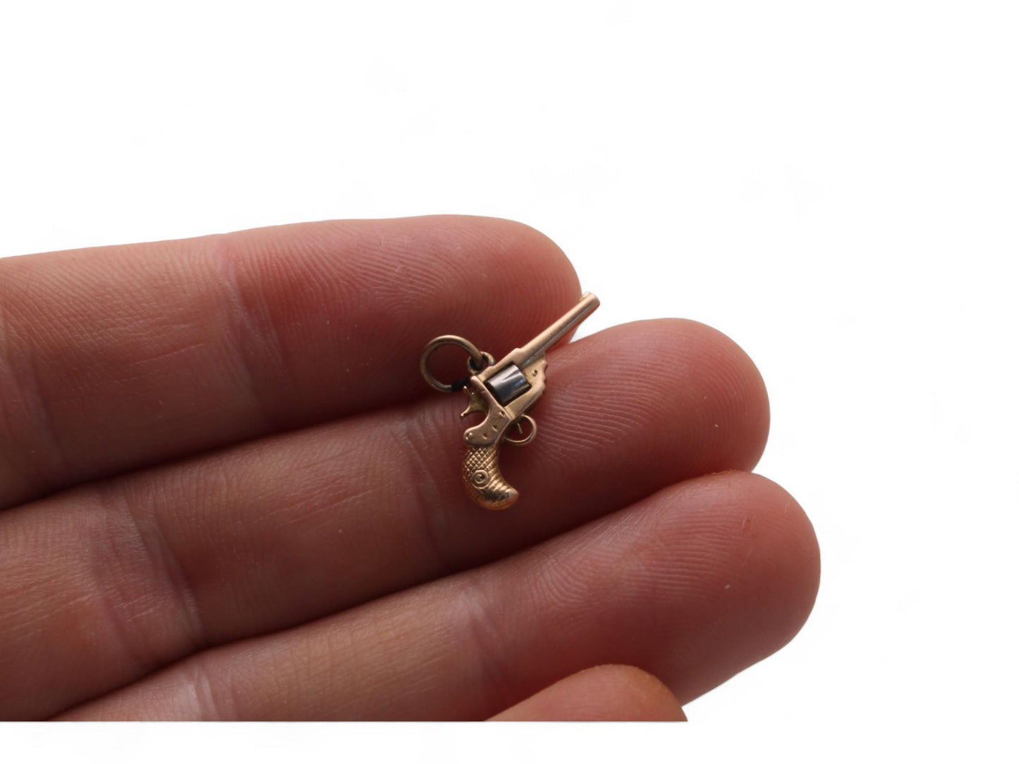 Antique 9ct Gold Revolver Gun Charm