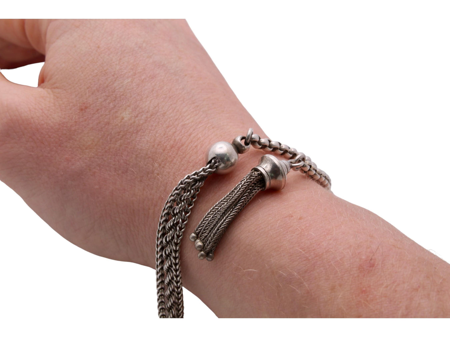 Antique Sterling Silver Albertina Bracelet & Tassel