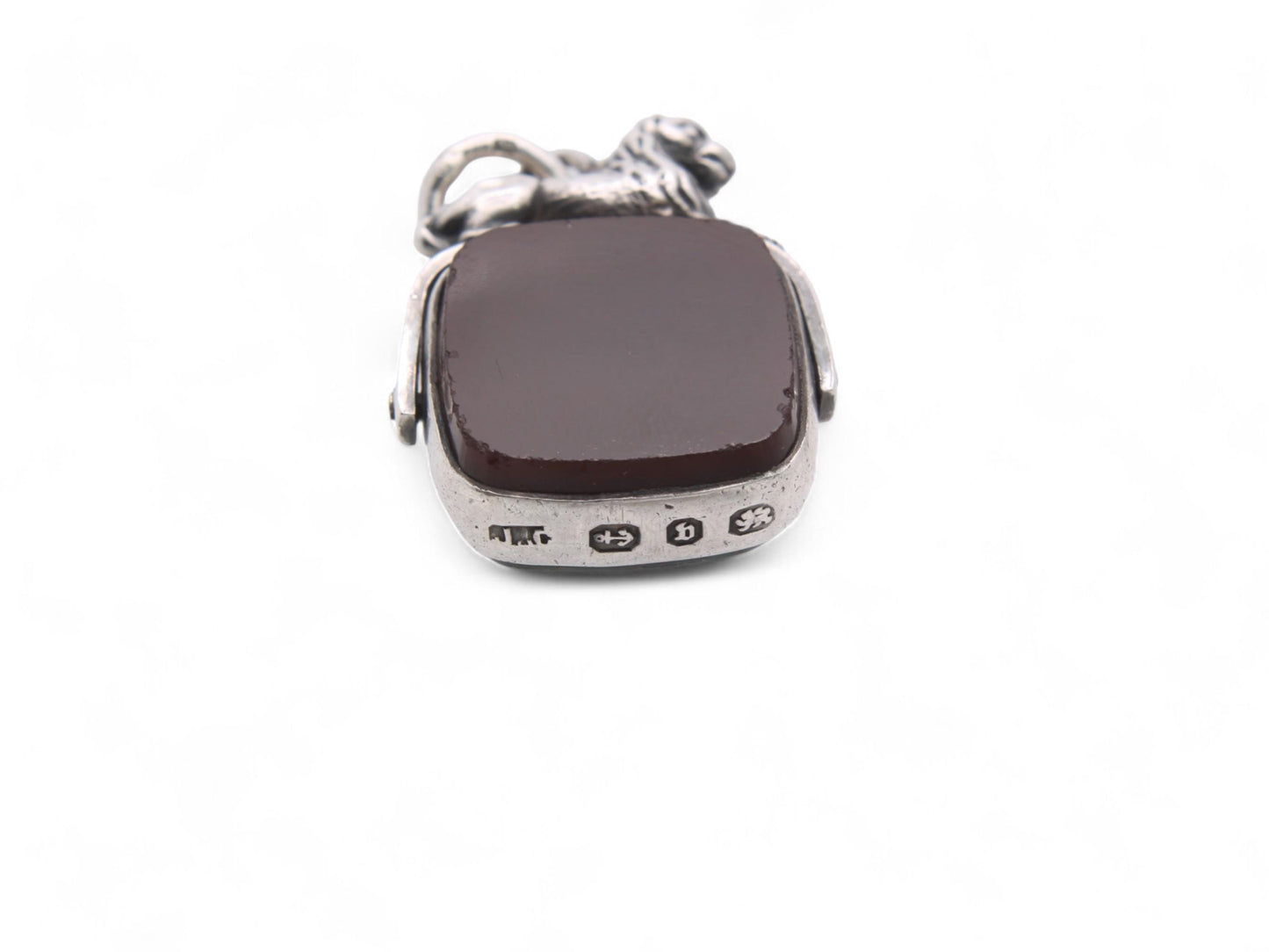 Antique Silver Lion Mounted Spinner Pendant, 1876
