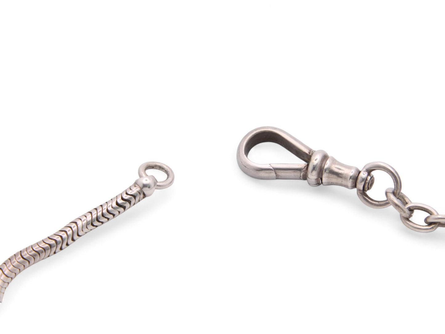 Antique Sterling Silver Long Guard Snake Link, 65g