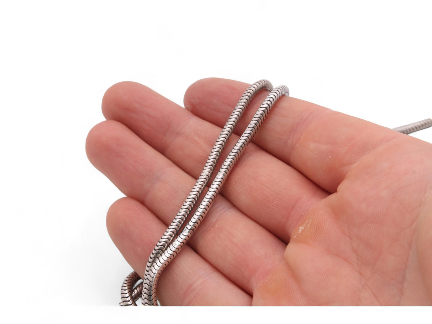 Antique Sterling Silver Long Guard Snake Link, 65g