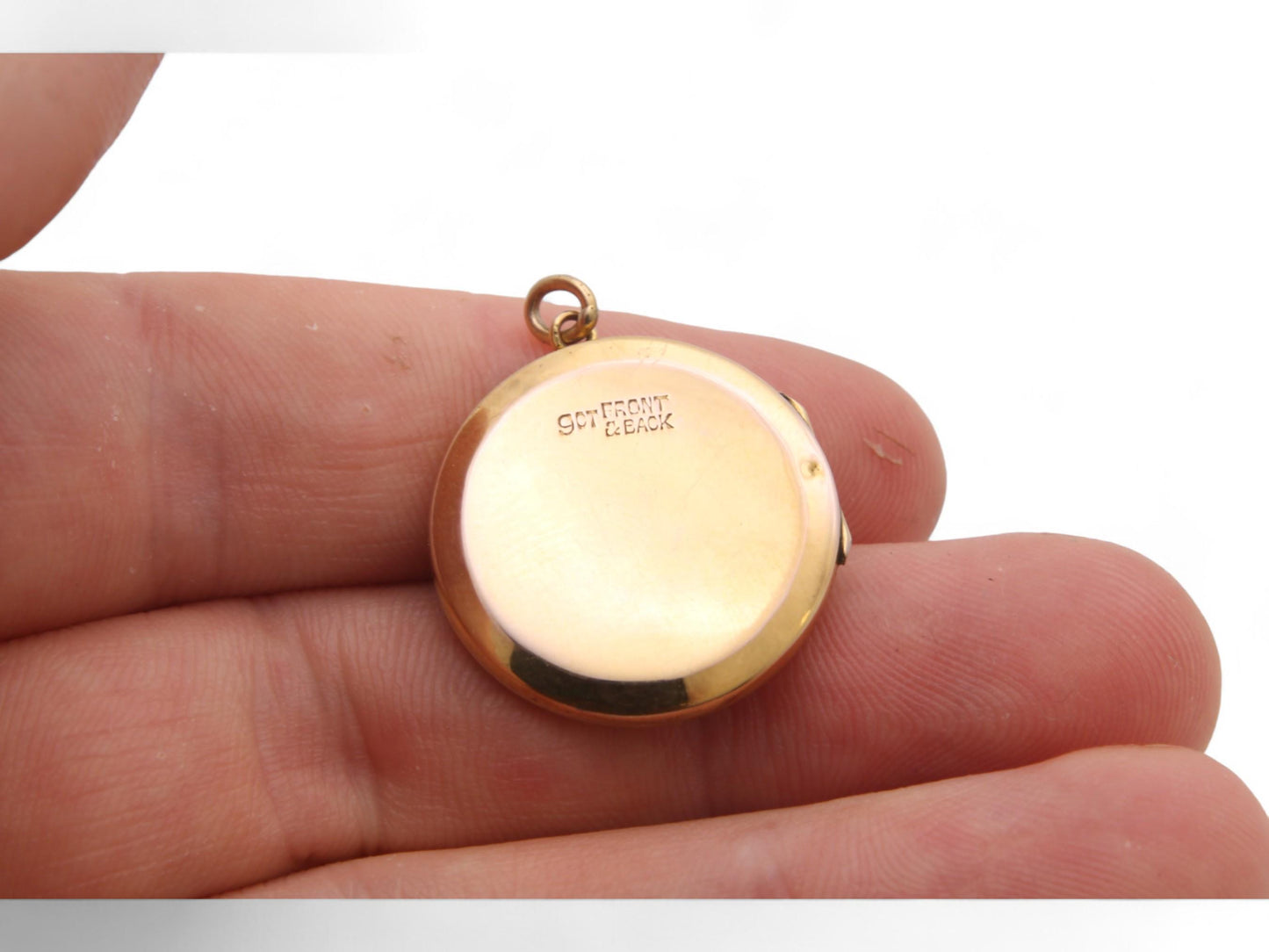 Antique 9ct Gold Applied Forget Me Not Flower Locket
