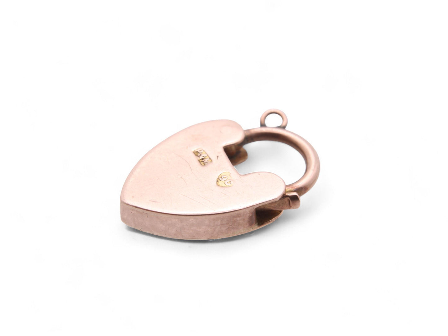 Antique 9ct Gold Chased Padlock Heart Pendant