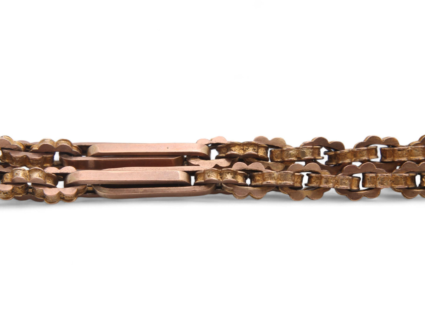 Antique 9ct Gold Fancy Star Link Albert Chain Necklace, 14"