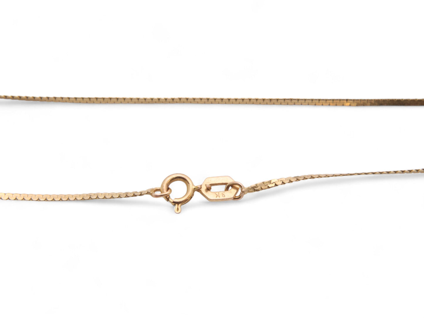 Vintage 9ct Gold Snake Link Necklace, 15"