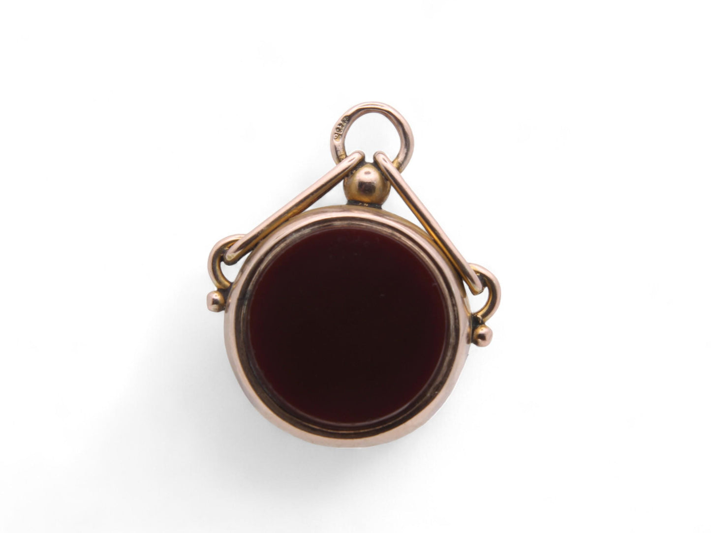 Antique 9ct Gold Carnelian Compass Pendant