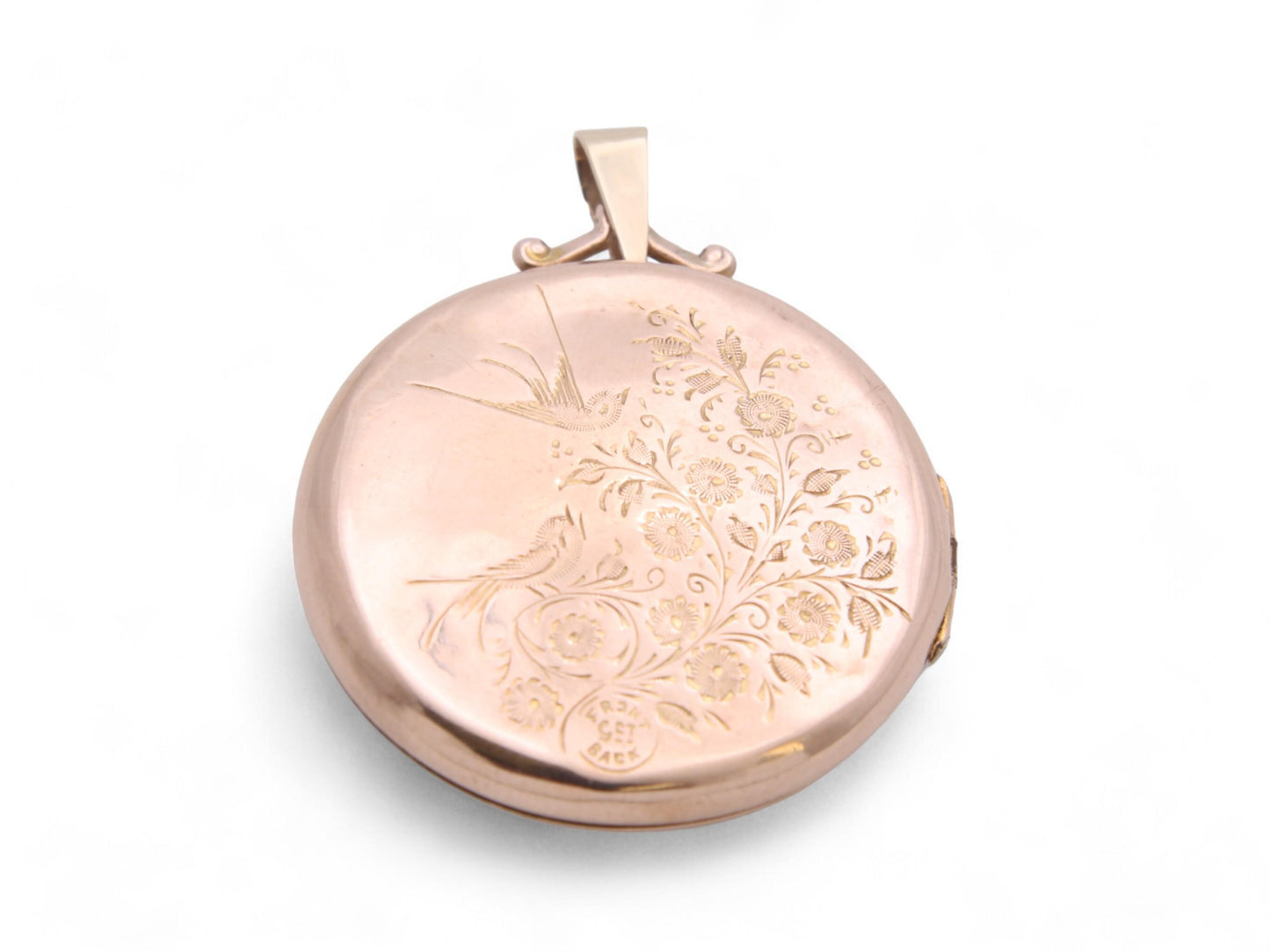Antique 9ct Gold Large Swallow Bird In Flight Locket