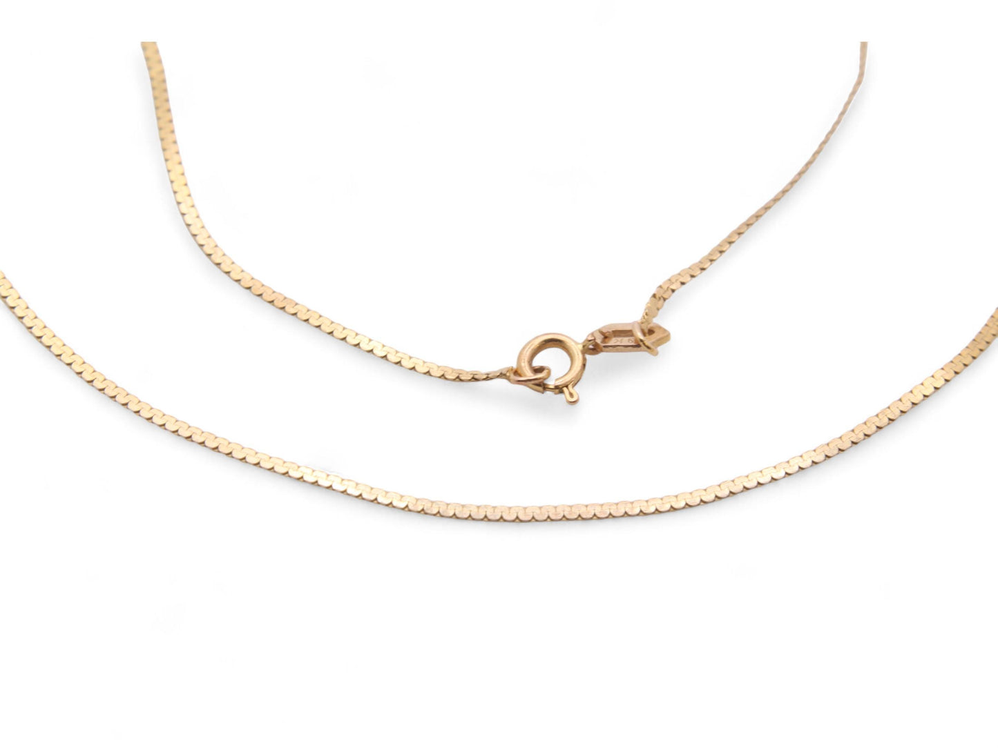 Vintage 9ct Gold Snake Link Necklace, 15"