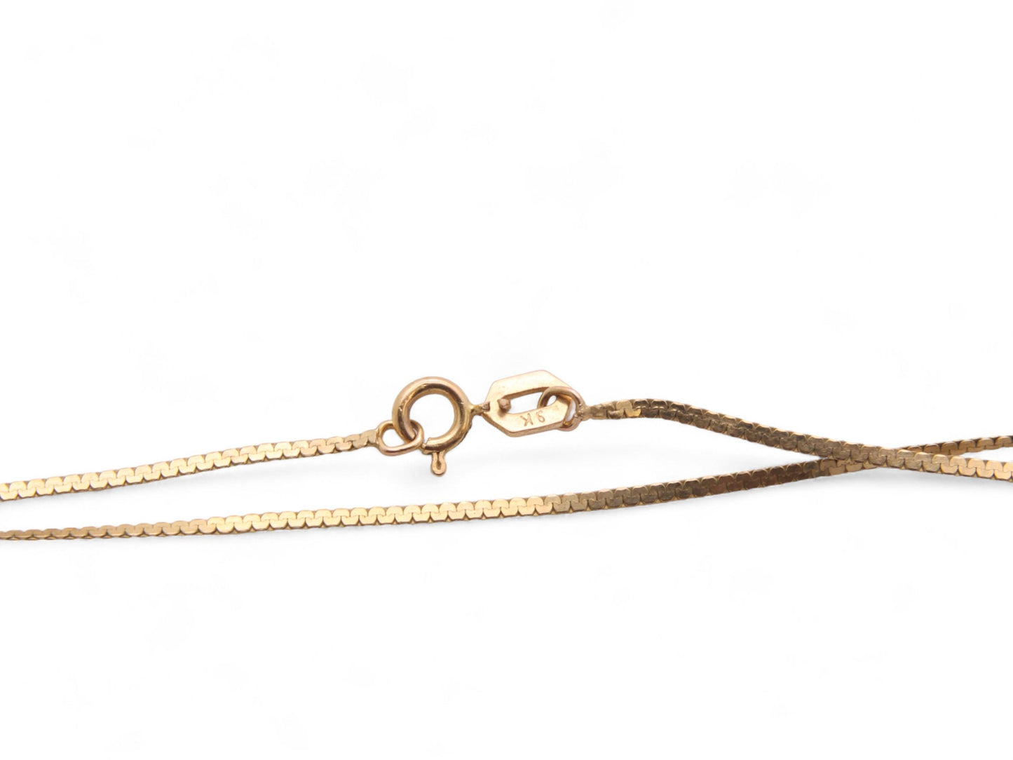 Vintage 9ct Gold Snake Link Necklace, 15"