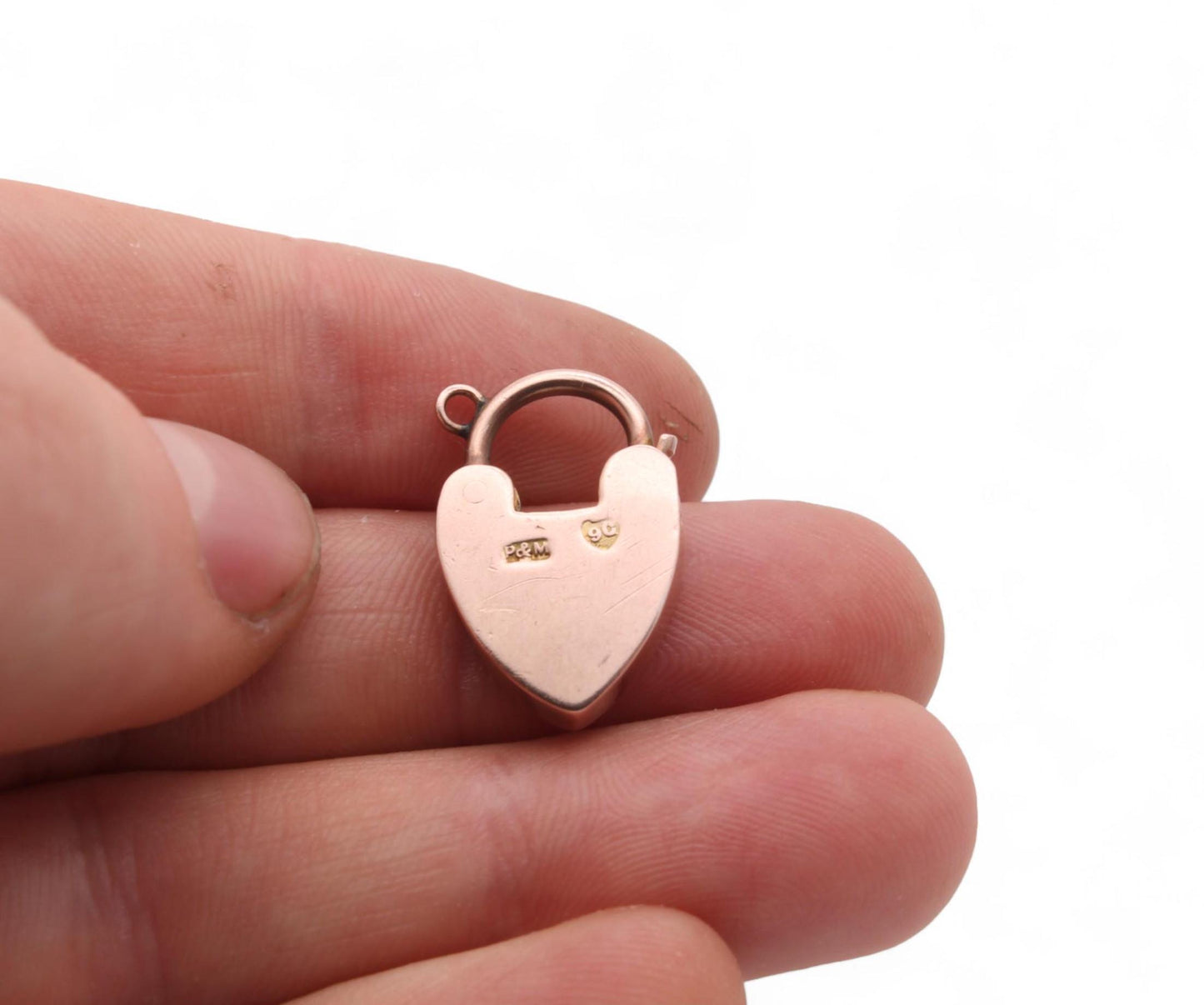 Antique 9ct Gold Chased Padlock Heart Pendant