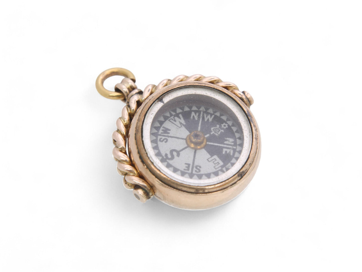 Antique 9ct Gold Bloodstone Compass Pendant