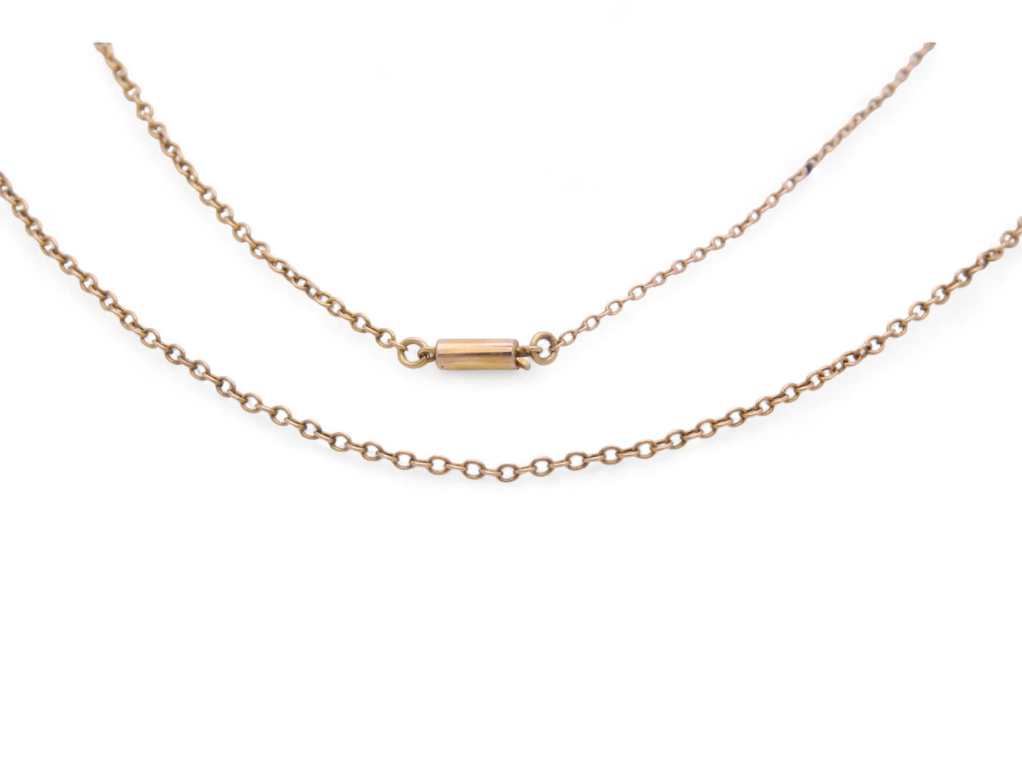 Antique 9ct Gold Belcher Link Necklace, 19.5"