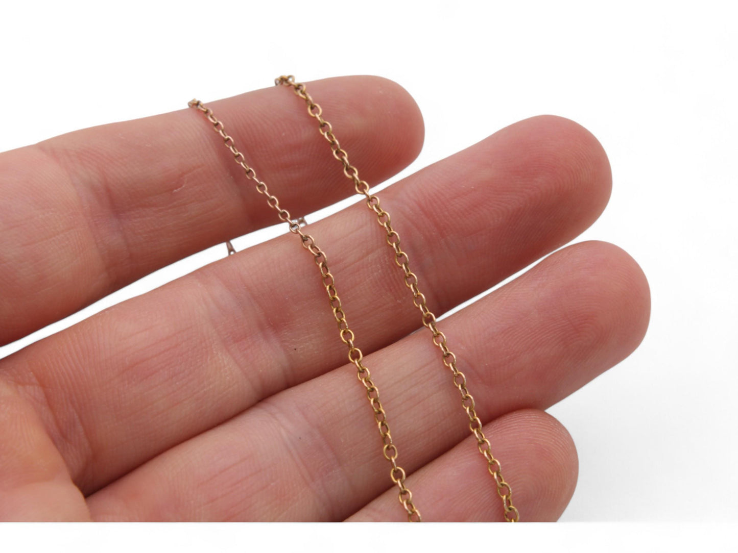 Antique 9ct Gold Belcher Link Necklace, 19.5"