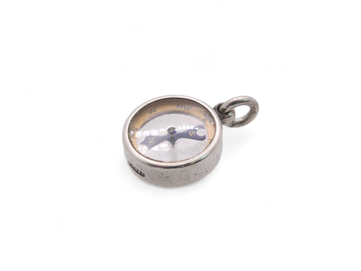 Antique Sterling Silver Compass Pendant