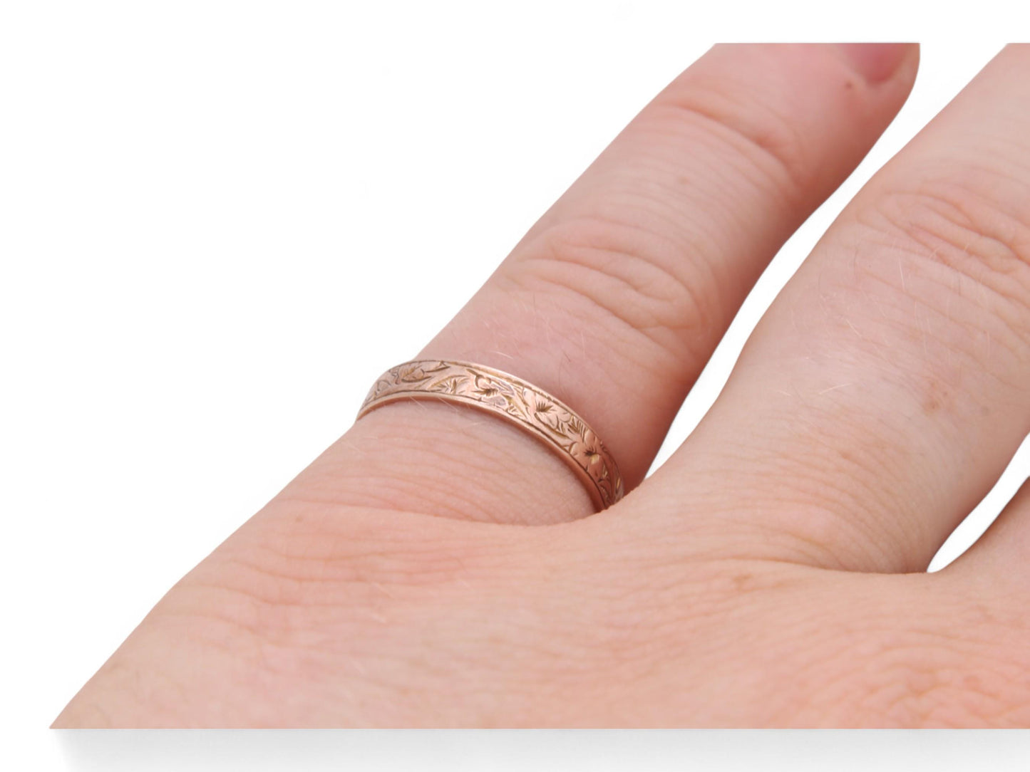 Antique 9ct Gold Chased Ring, 1876