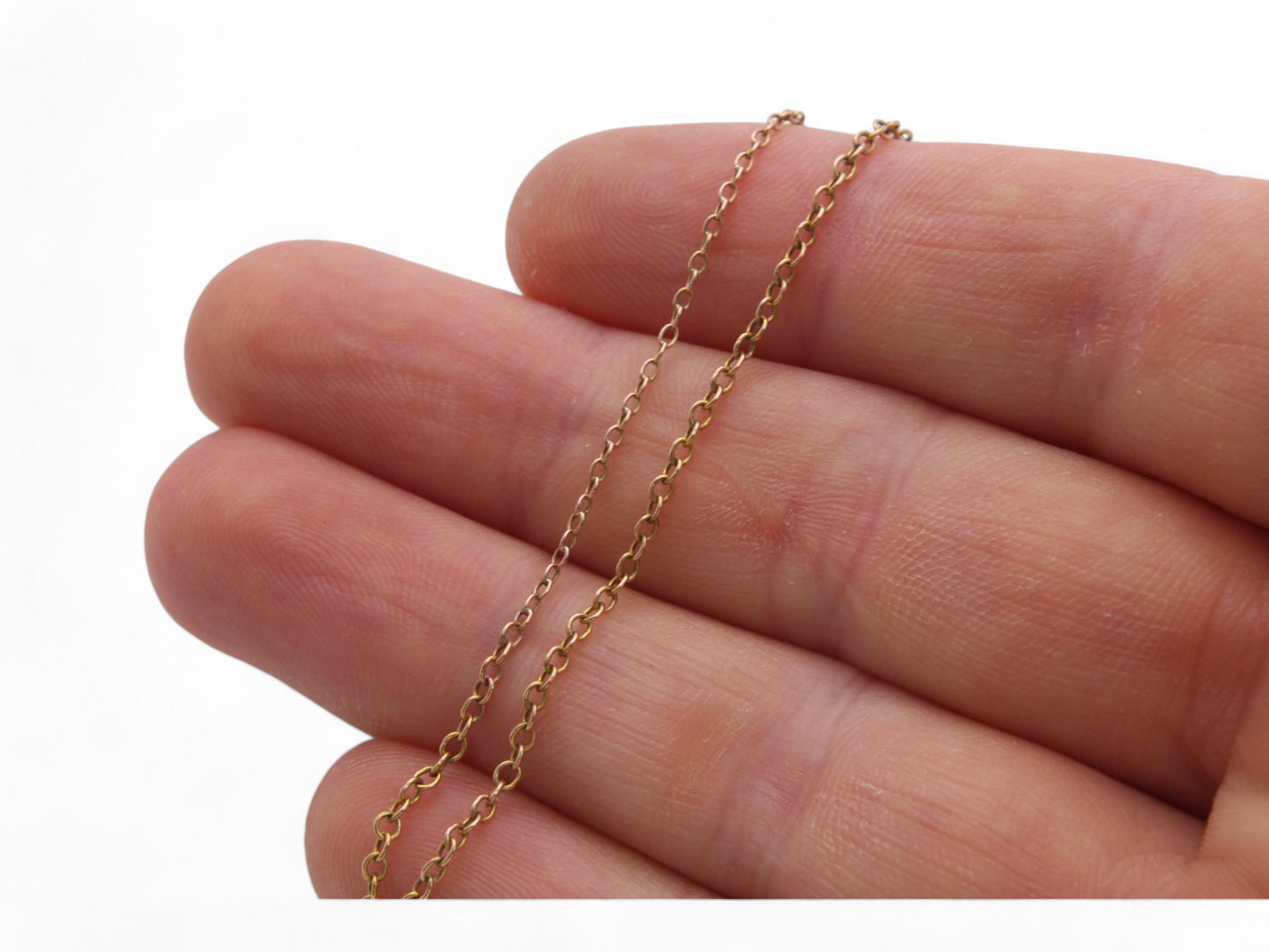 Antique 9ct Gold Belcher Link Necklace, 19.5"