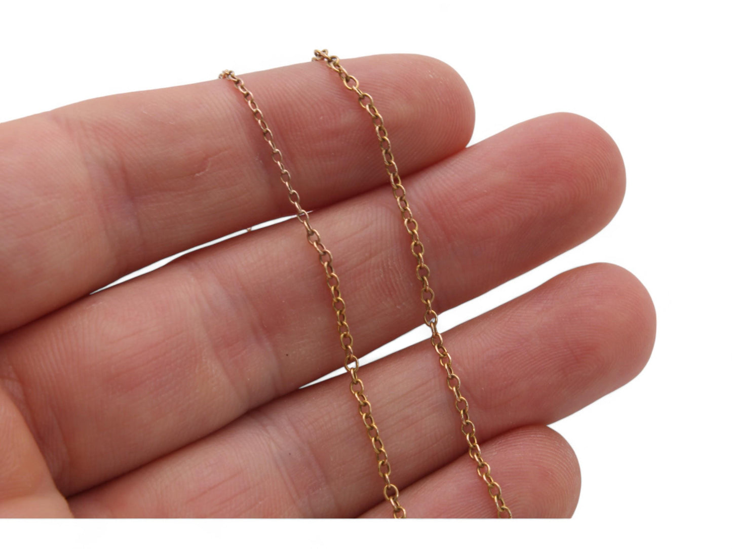 Antique 9ct Gold Belcher Link Necklace, 19.5"