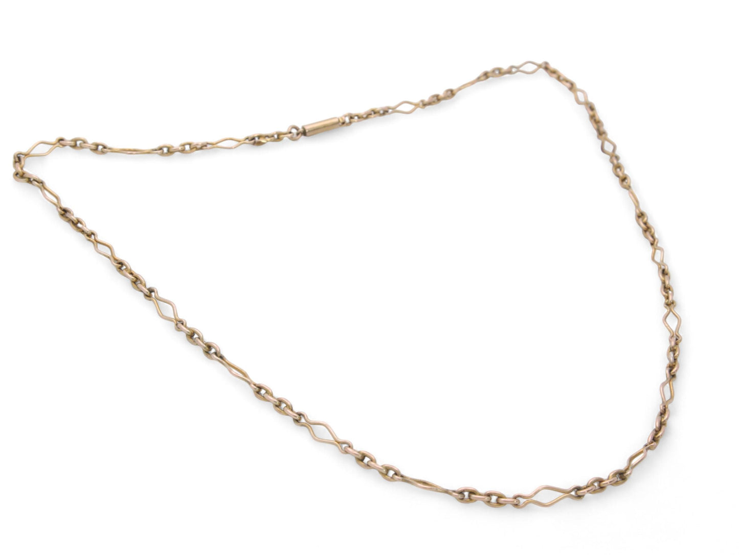 Antique 9ct Gold Fancy Trombone Link Necklace