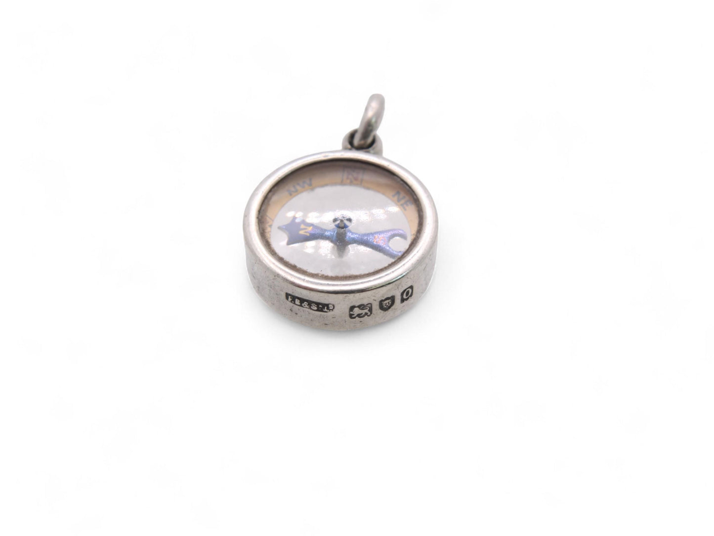 Antique-Sterling-Silver-Compass-Pendant