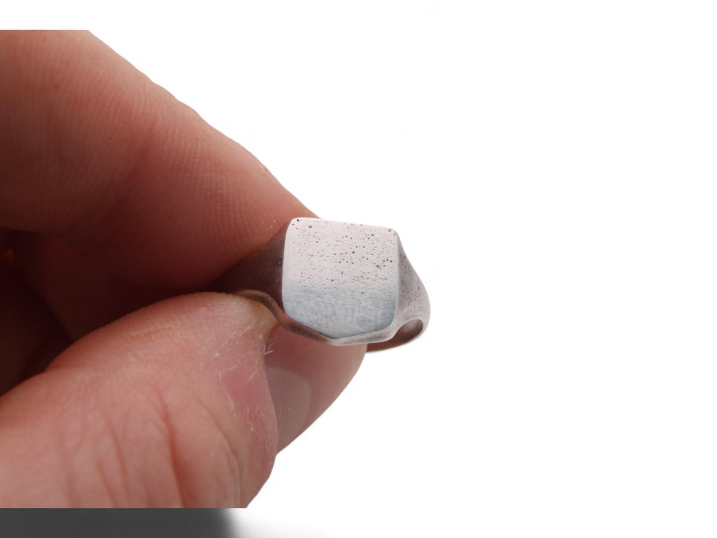 Antique Sterling Silver Shield Signet Ring, 1892