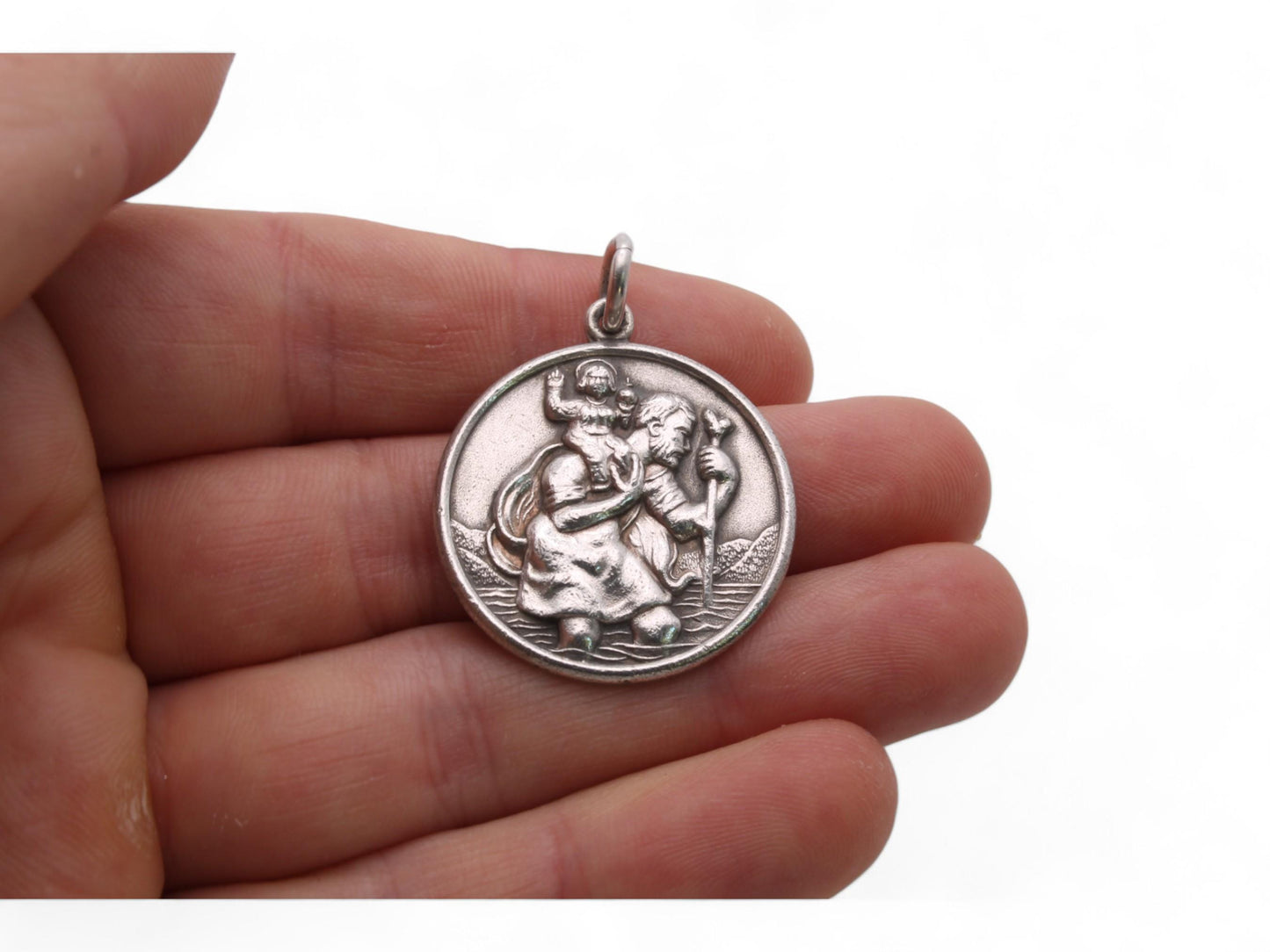 Vintage Sterling Silver St Christopher's Pendant, Charles Horner
