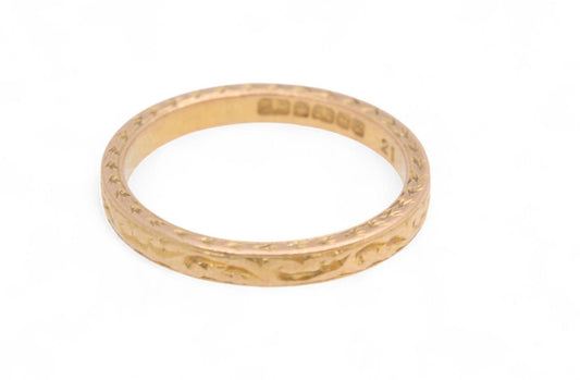 Antique 22ct Gold Chased Decorative Ring