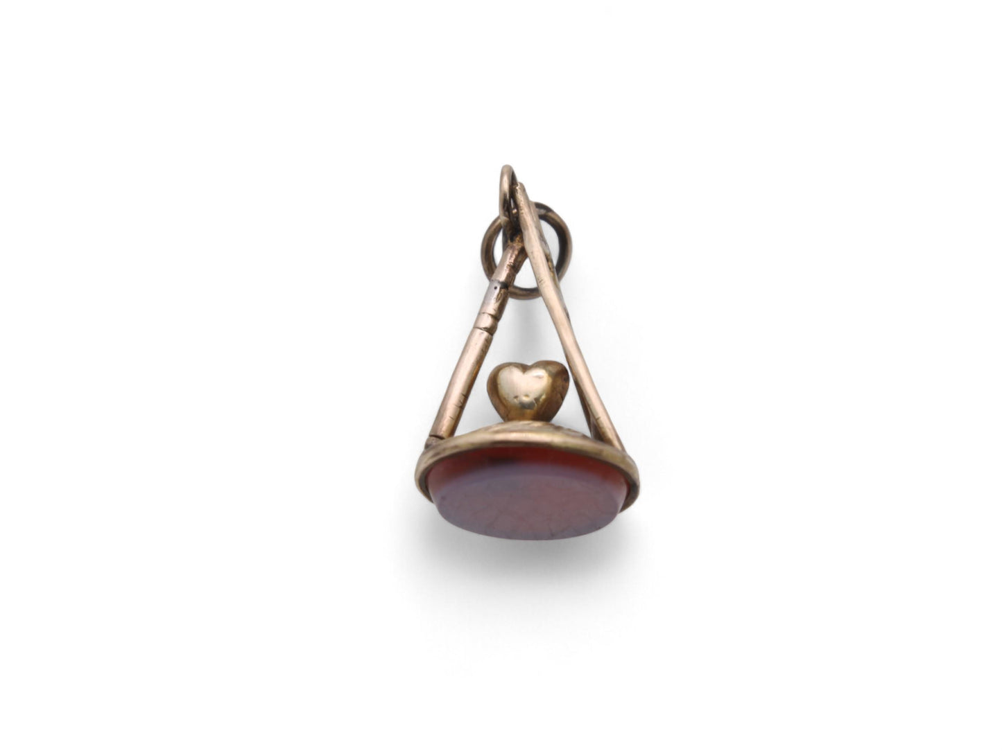 Antique 9ct Gold Heart Ladder Pendant