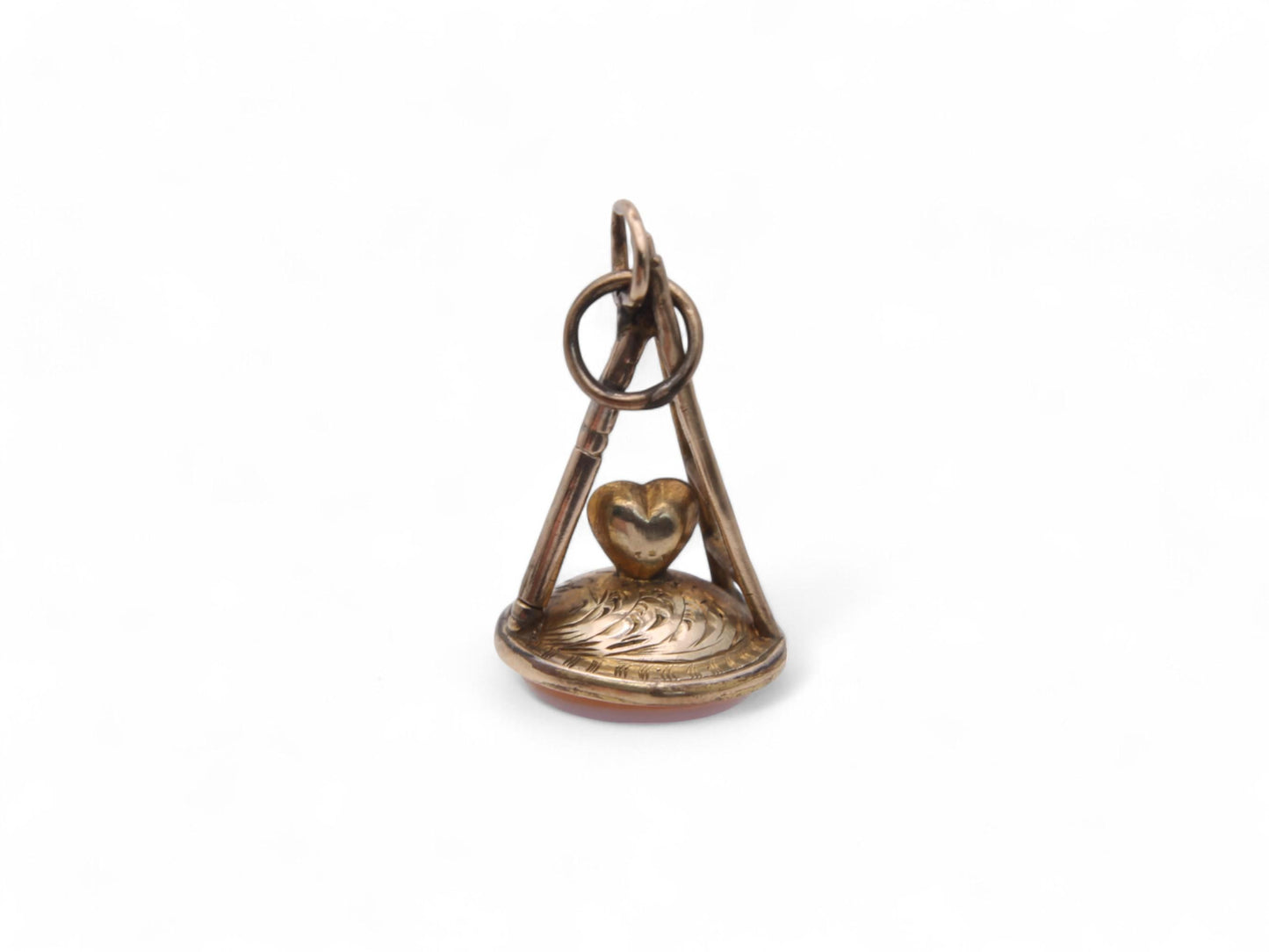 Antique-9ct-Gold-Heart-Ladder-Pendant