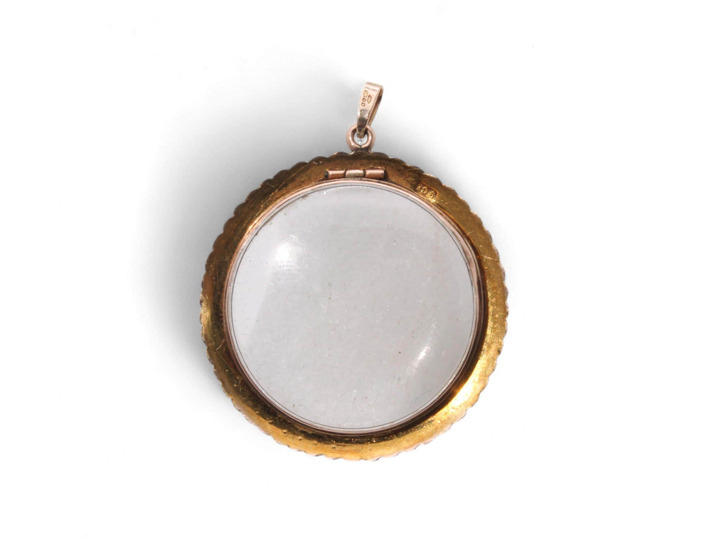 Antique 9ct Gold Seed Pearl Open Face Locket Pendant