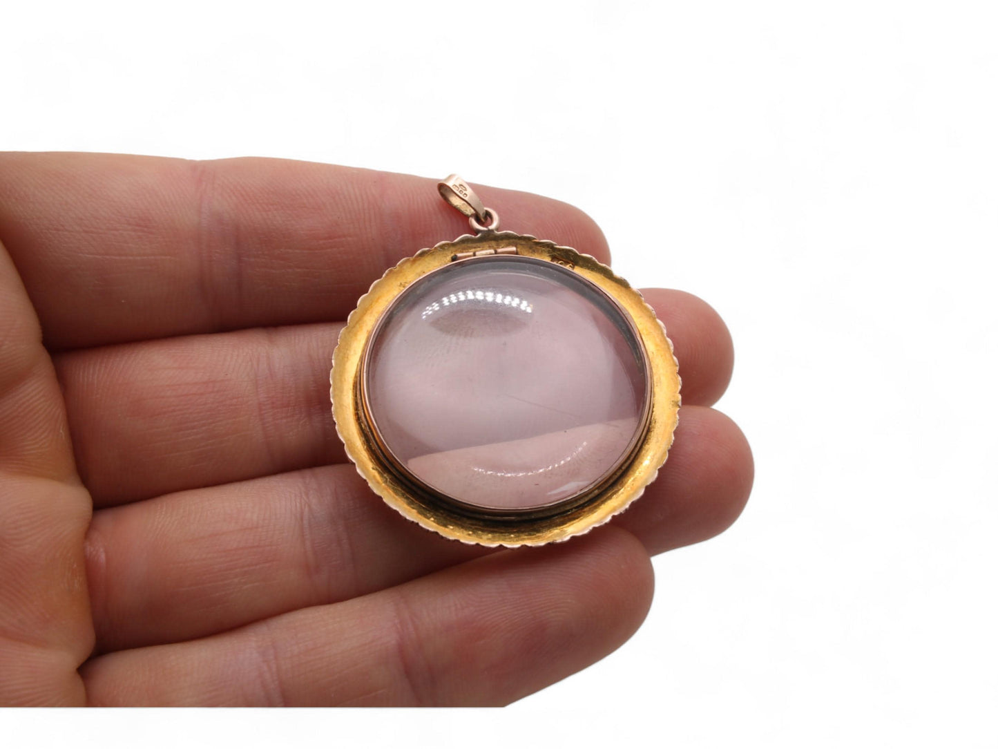Antique 9ct Gold Seed Pearl Open Face Locket Pendant