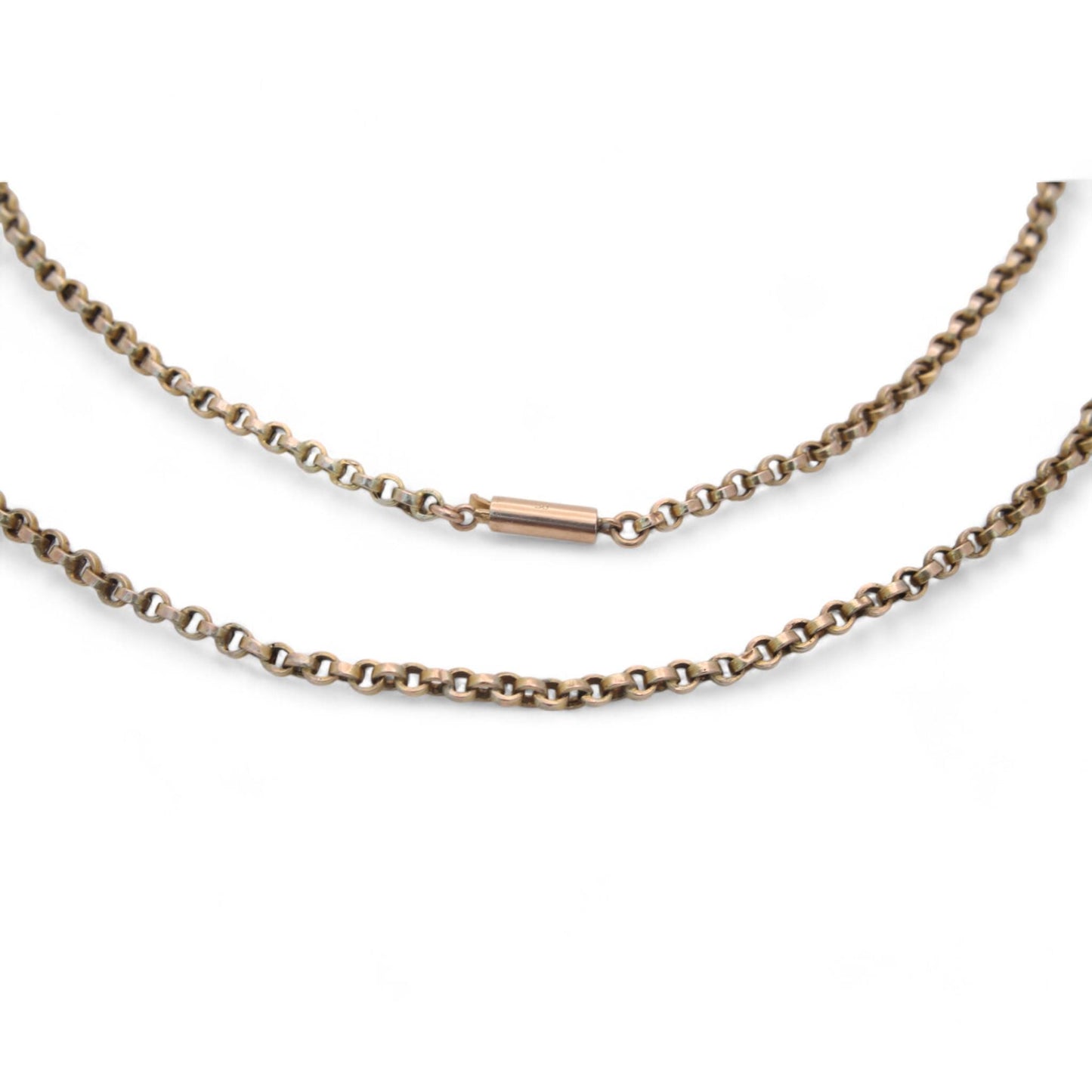 Antique 9ct Gold Belcher Link Necklace, 20.25"