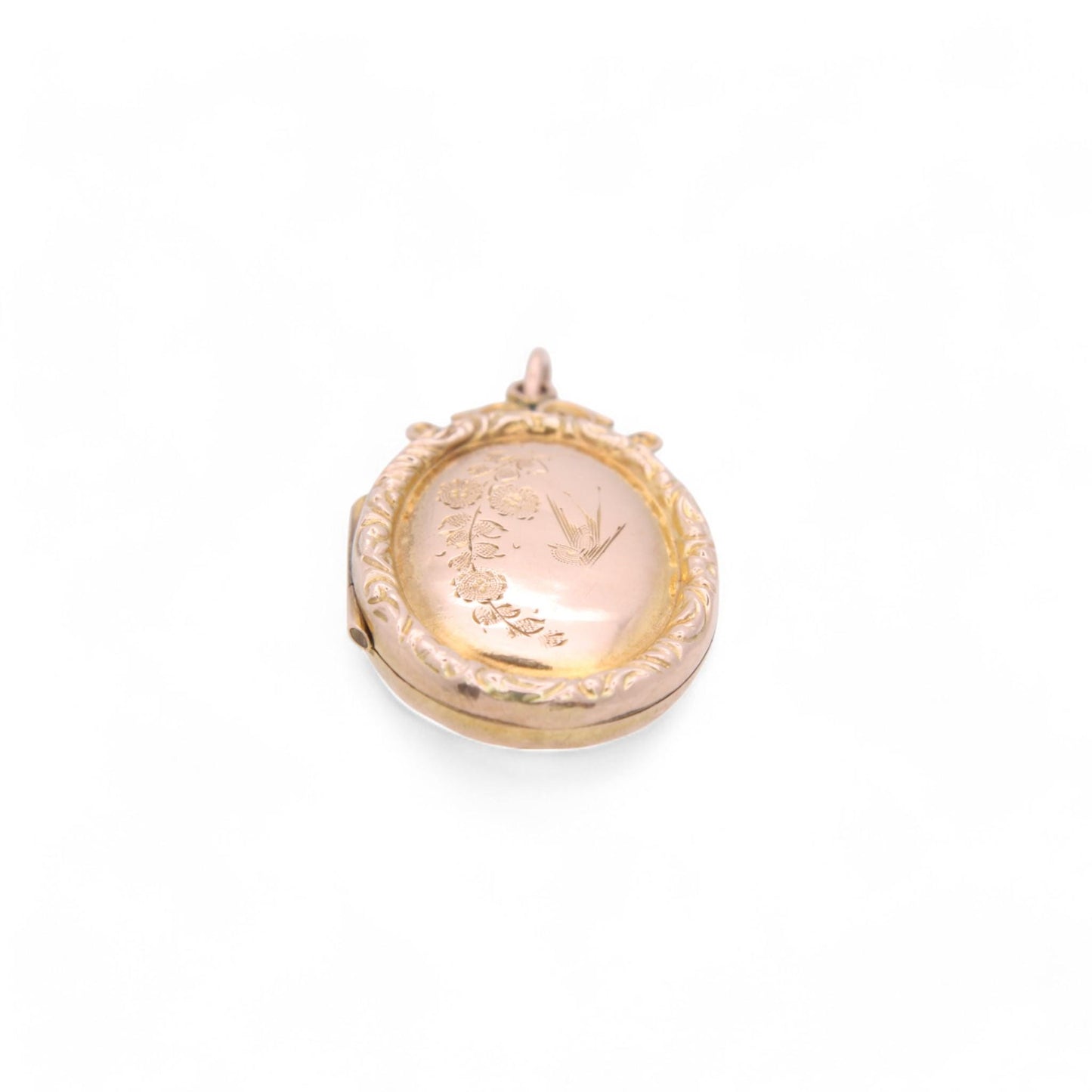 Antique 9ct Gold Swallow Bird In Flight Locket
