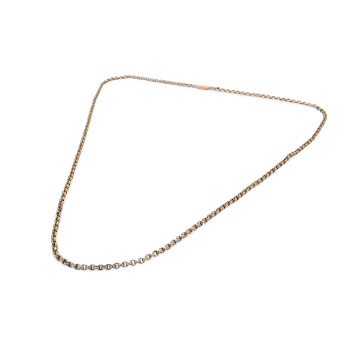 Antique 9ct Gold Belcher Link Necklace, 20.25"