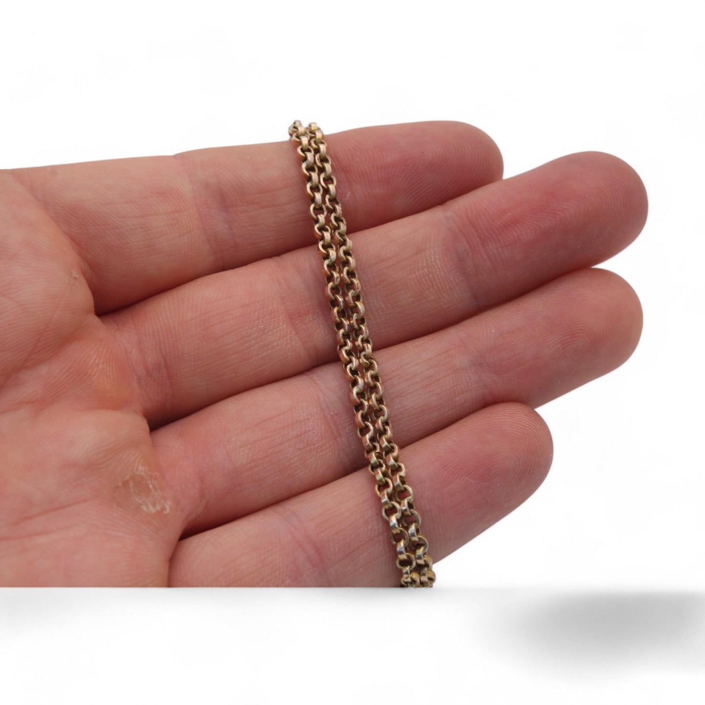 Antique 9ct Gold Belcher Link Necklace, 20.25"