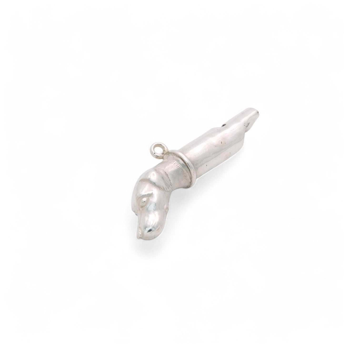Antique Sterling Silver Hunting Dog Whistle, 1887