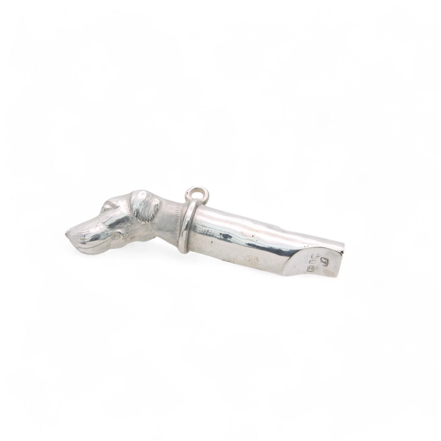 Antique Sterling Silver Hunting Dog Whistle, 1887