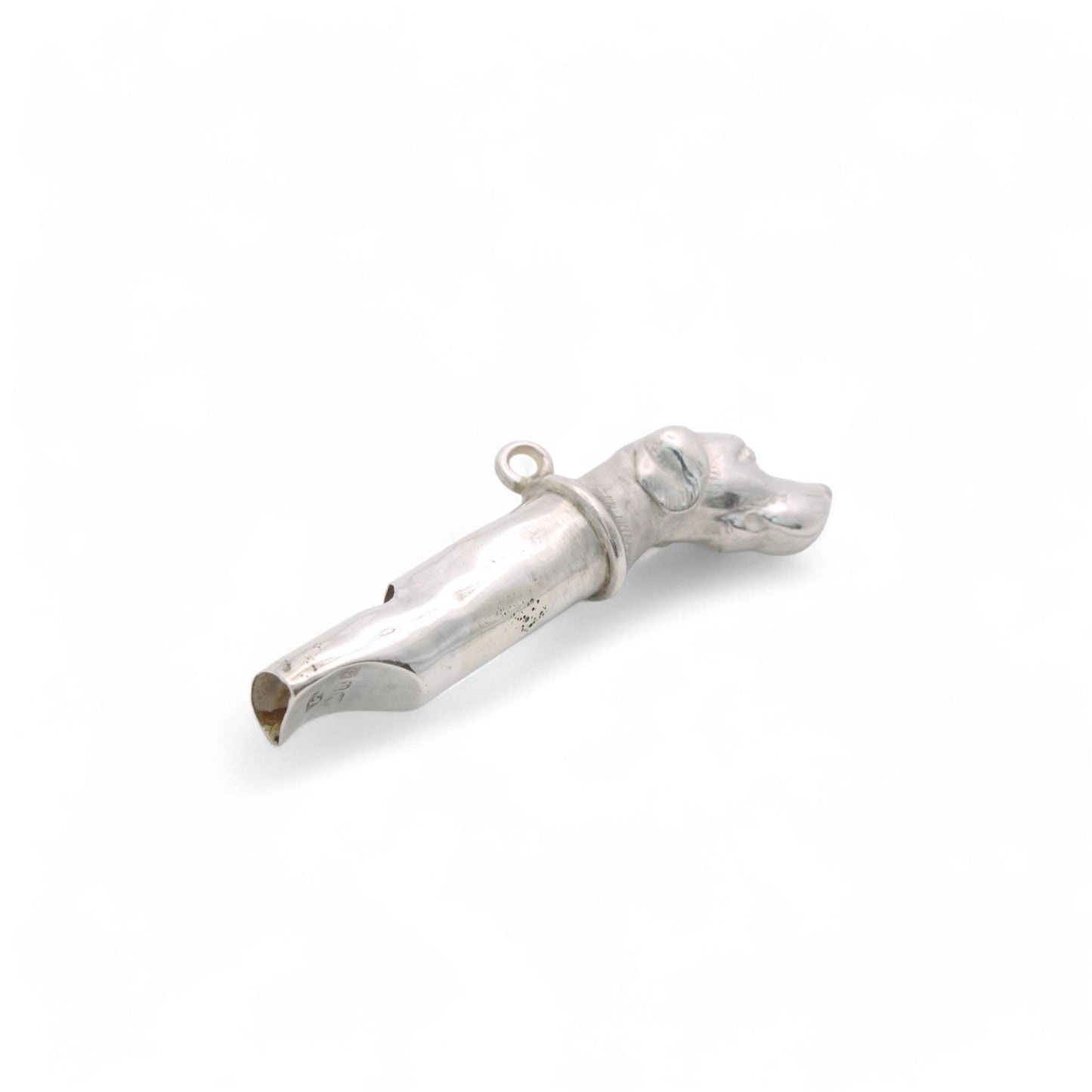 Antique Sterling Silver Hunting Dog Whistle, 1887