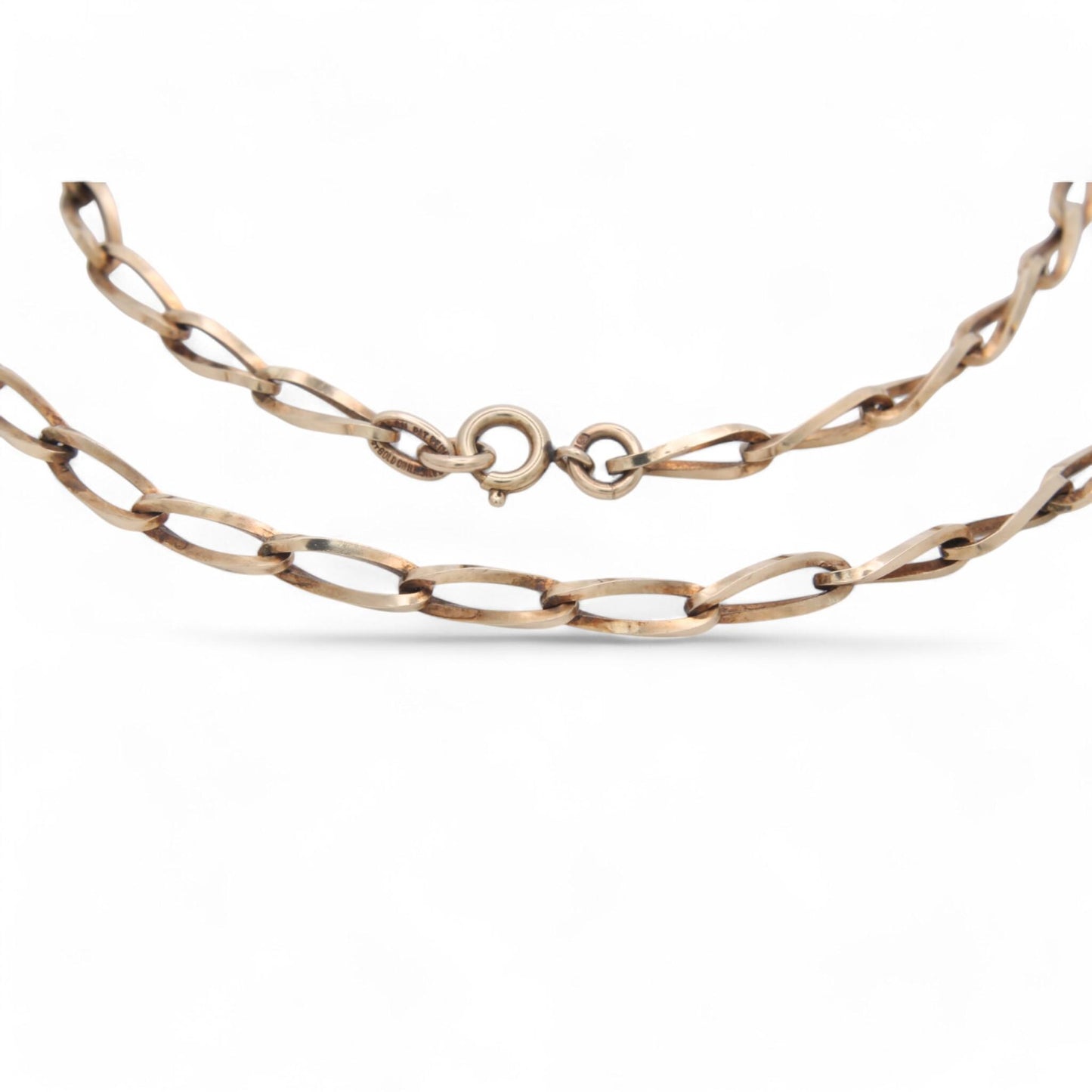 Vintage 9ct Gold On Sterling Silver Necklace, 18"