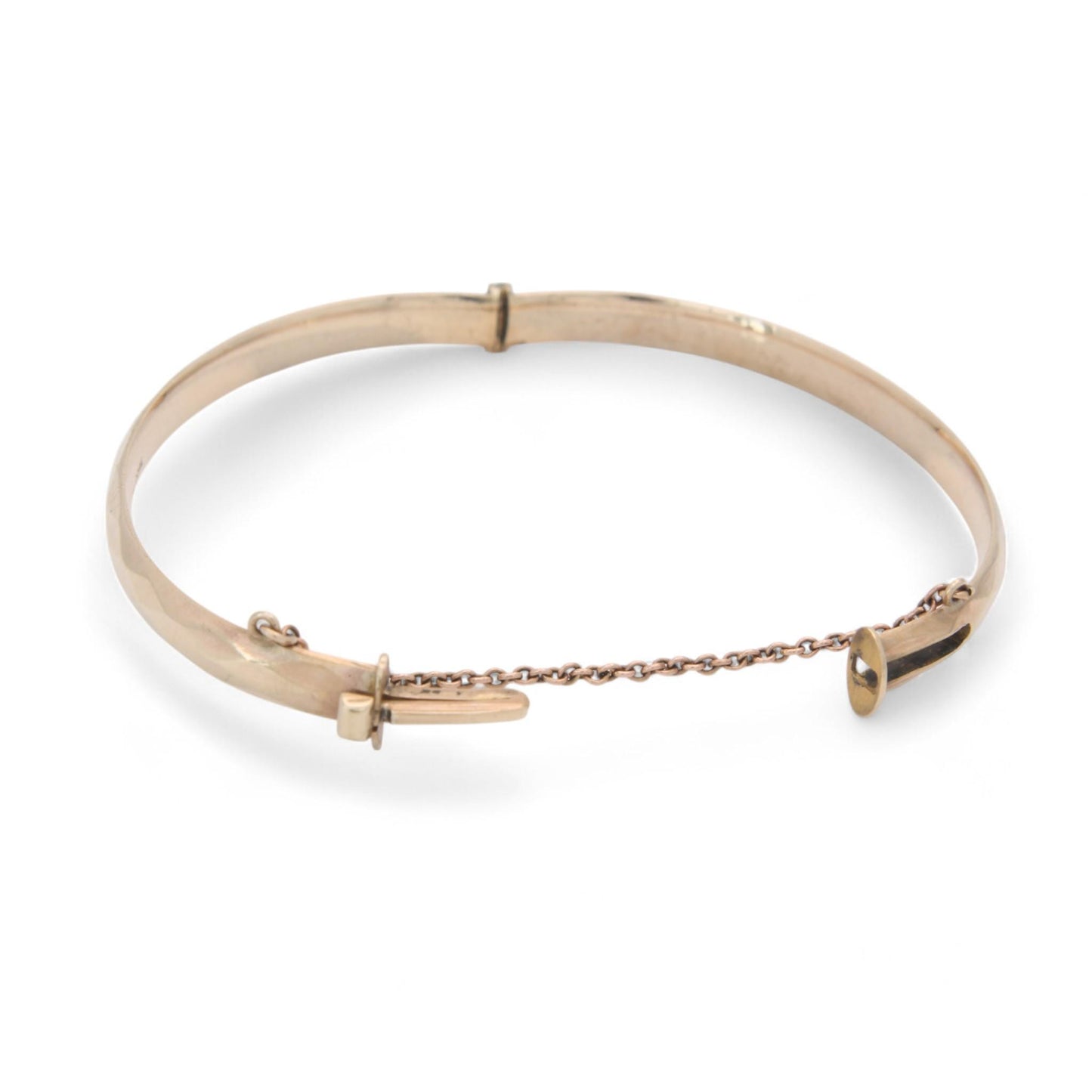 Antique 9ct Gold Faceted Metal Core Bangle