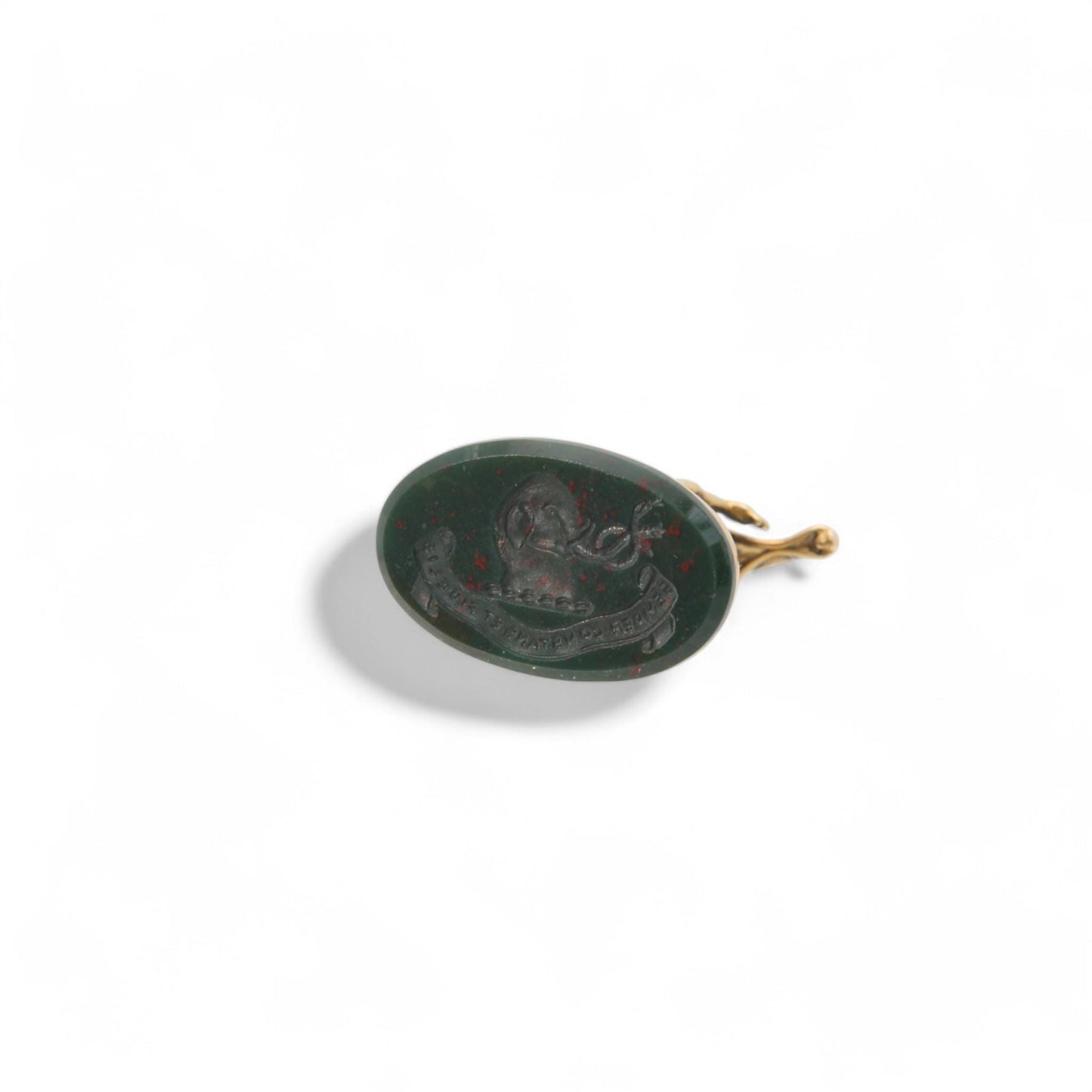 Antique-18ct-Gold-Horse-&-Foal-"Always-Constant-and-Faithful"-Intaglio-Pendant