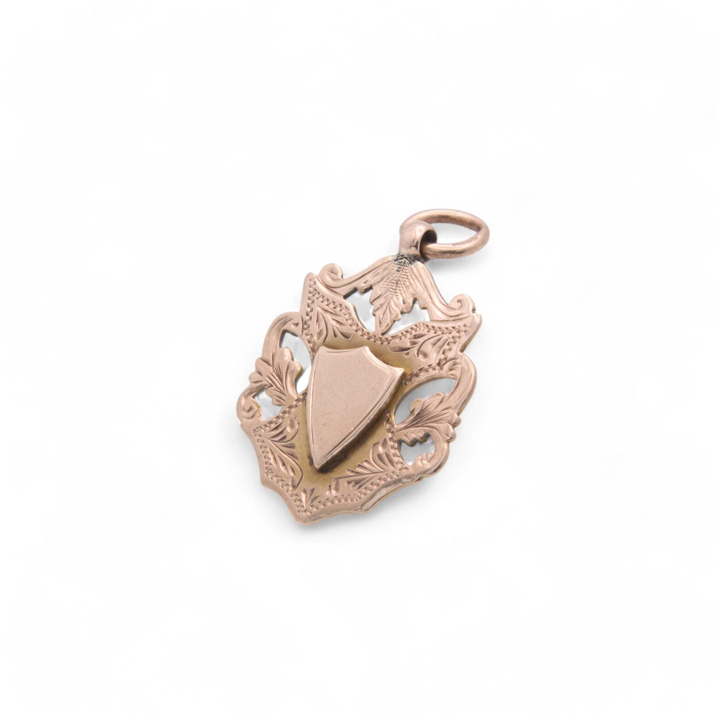 Antique 9ct Gold Shield Pendant, 1909