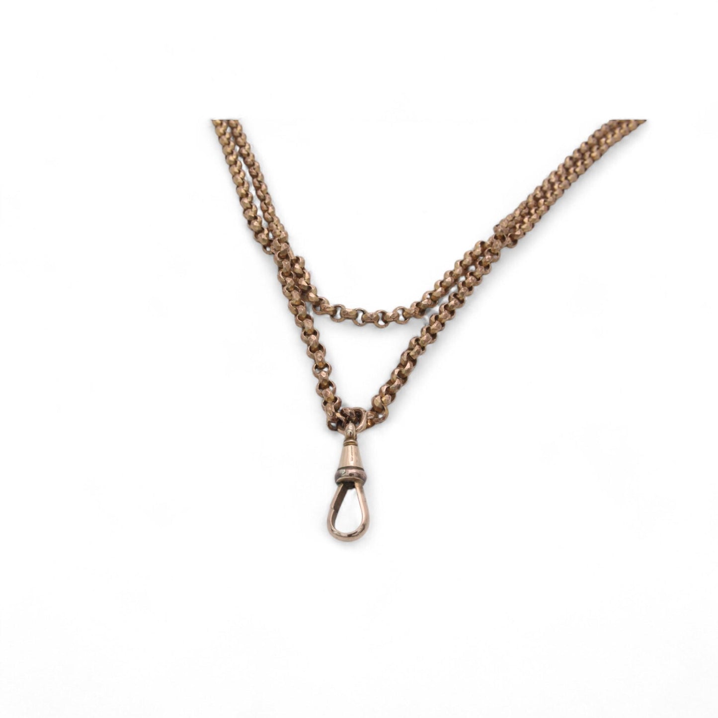 Antique 9ct Rolled Gold Faceted Long Guard, 53"