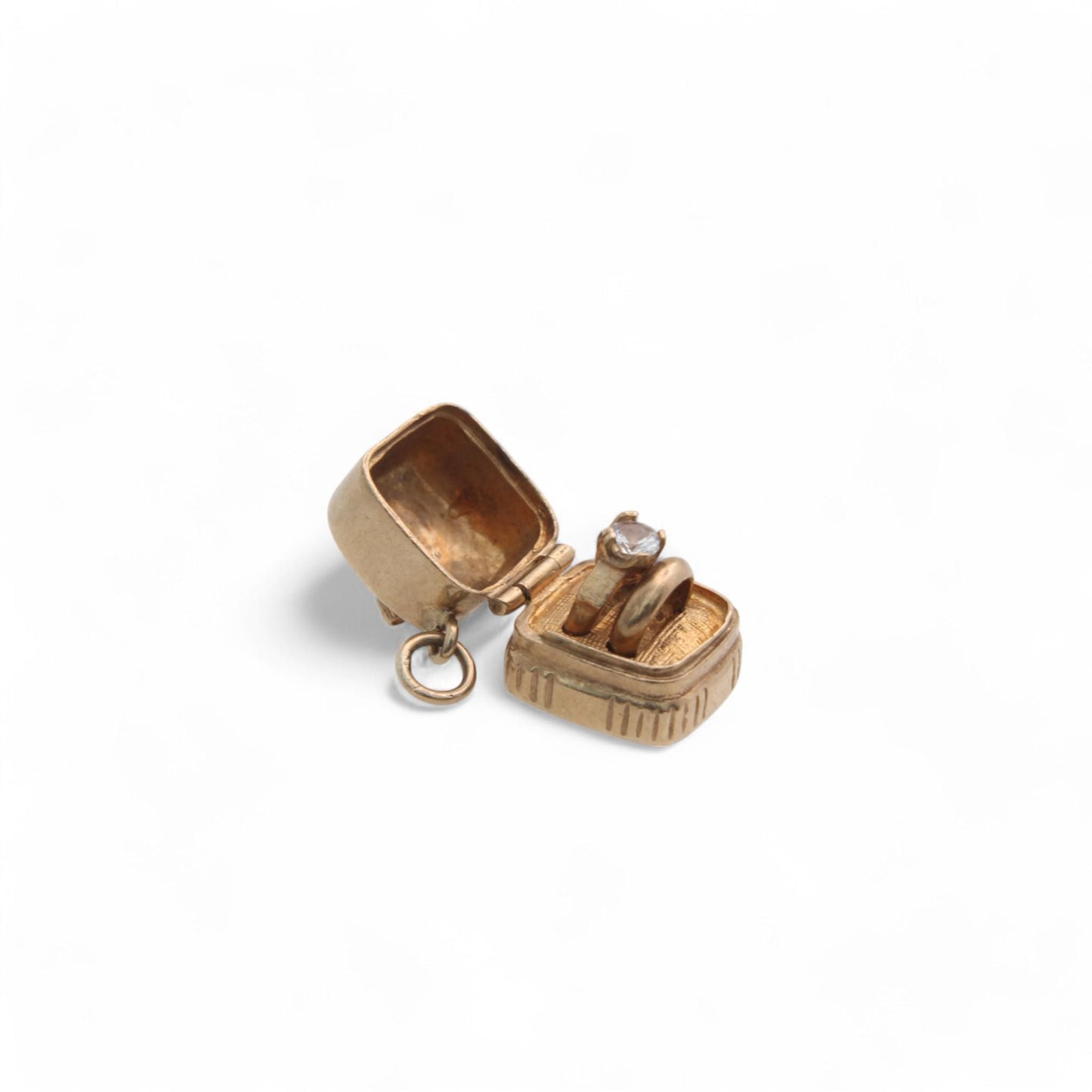 Vintage 9ct Gold Wedding/Engagement Ring Box Charm